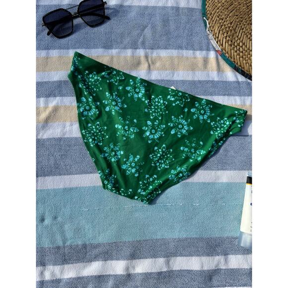 NWT, Women, Aerie, Bikini Bottom, Green Tie Dye Floral, Size L - Picture 5 of 6